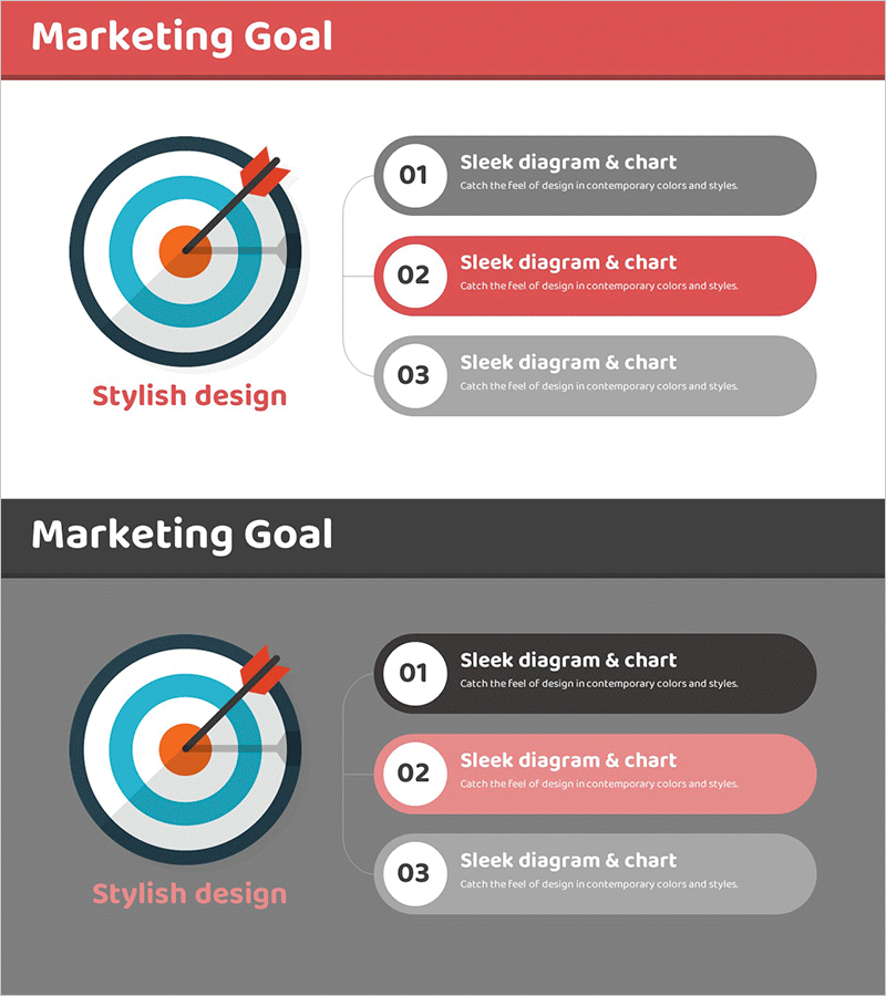 마케팅 목표 설정 과녁 다이어그램 – 목표 달성을 위한 단계