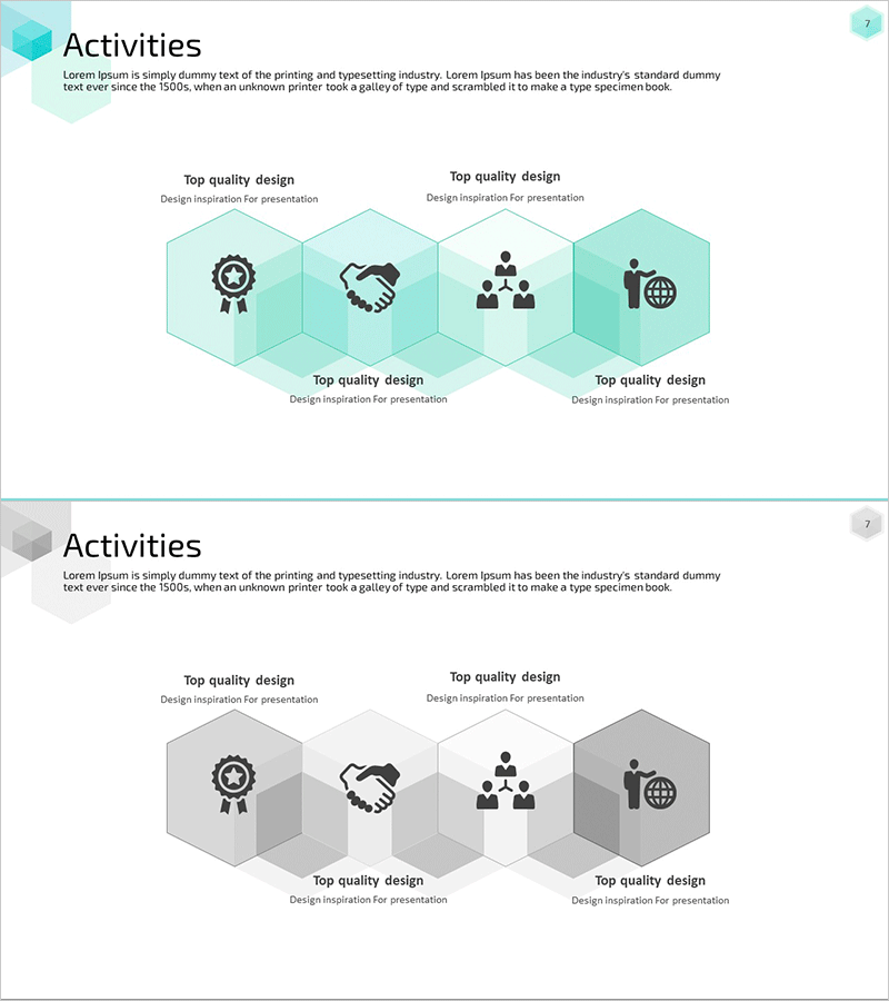 육각 중첩 다이어그램 – 사업 영역과 특성 소개