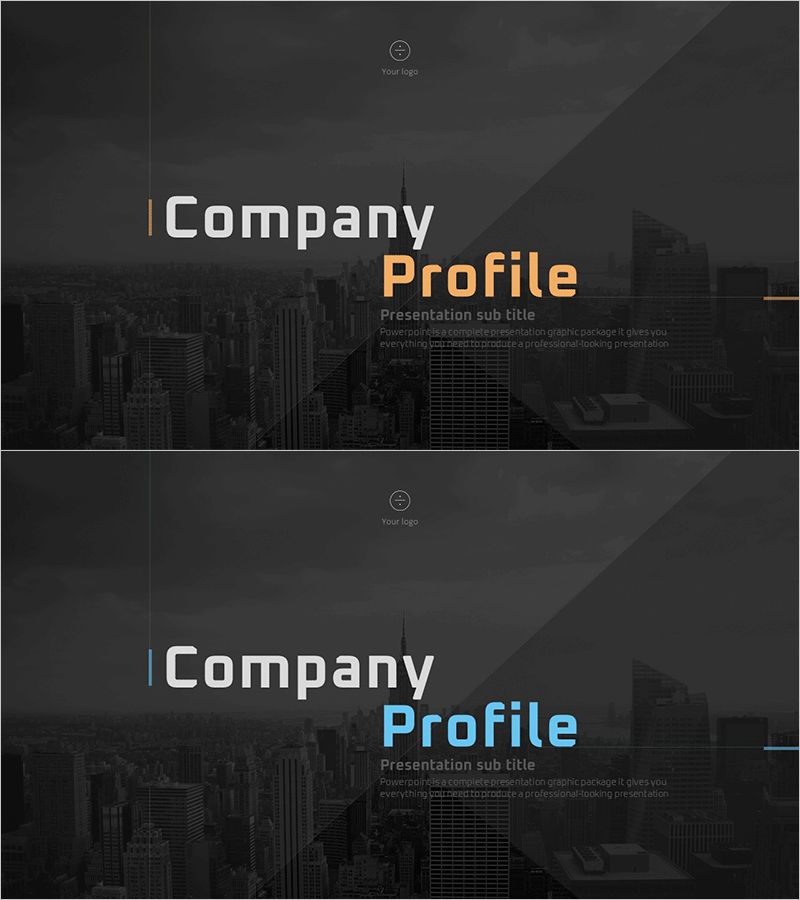 세련된 회사소개서 템플릿 표지 - 하이라이트된 비전