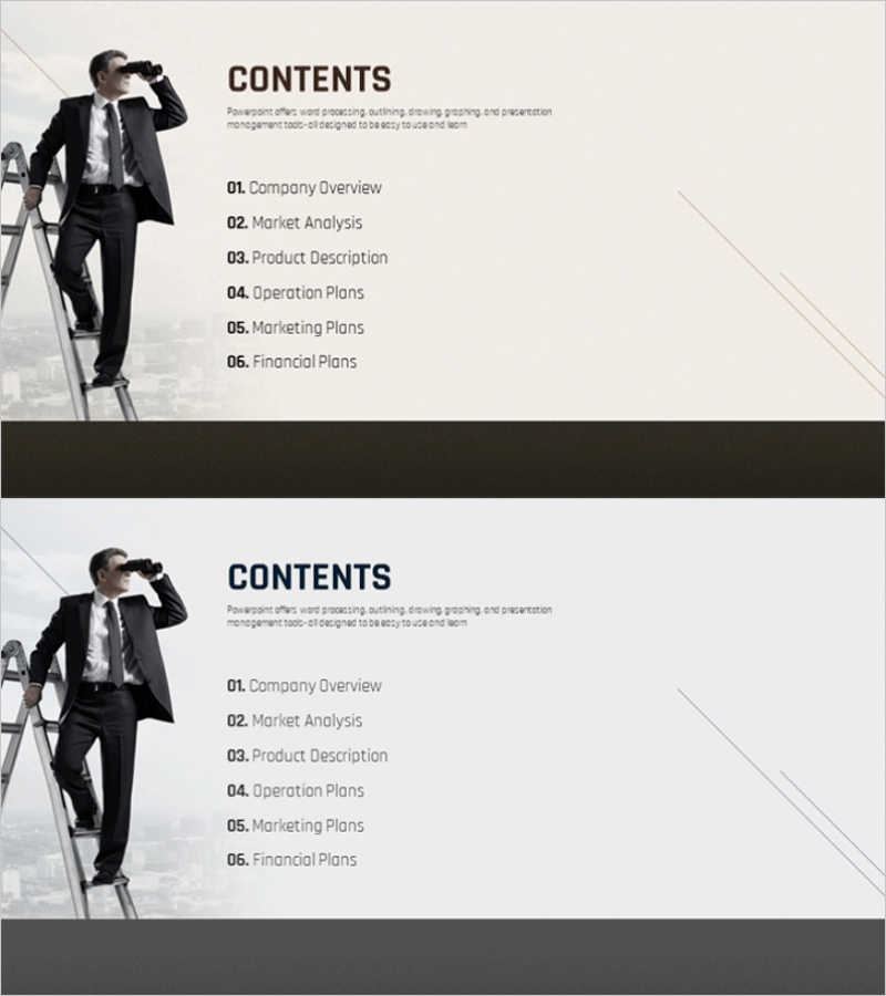 모던 심플 사업계획서 템플릿 목차