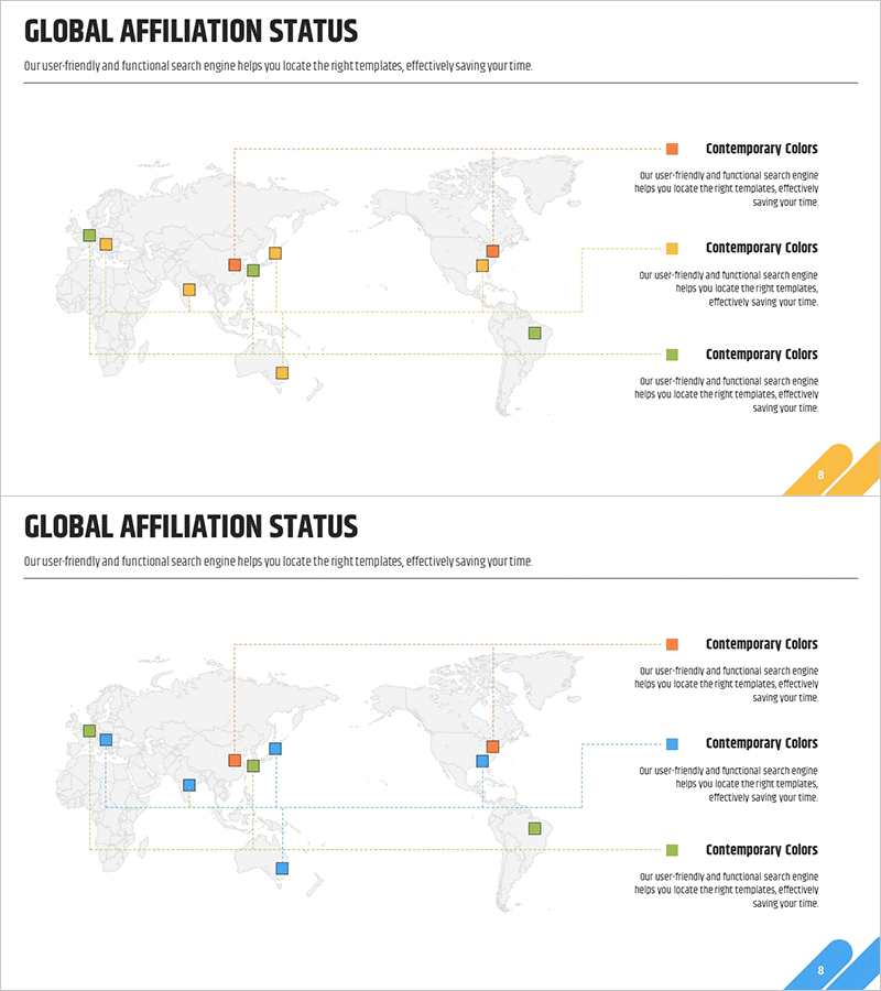 글로벌 타겟 시장을 위한 시장 분석 슬라이드