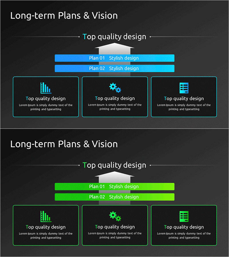 장기 계획 및 비전 다이어그램 – 영향력 있는 클러스터