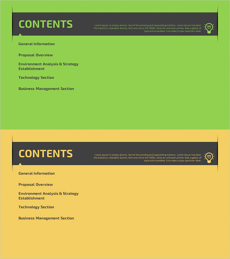 아이디어 제안서 템플릿 목차 – 클리어한 구조와 직관적 디자인