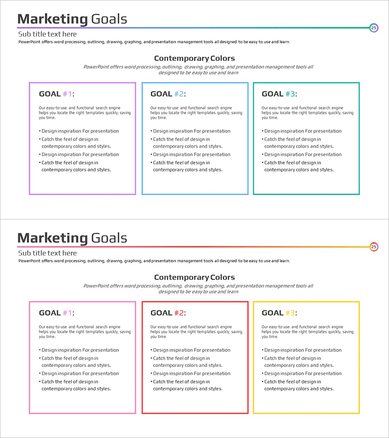 마케팅 최종목표 설정 – 성공적인 사업 비전을 위한 다이어그램 슬라이드