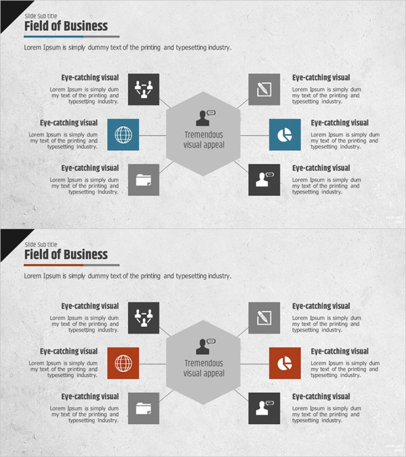 사업영역 육각 다이어그램 – 사업 소개에 최적화