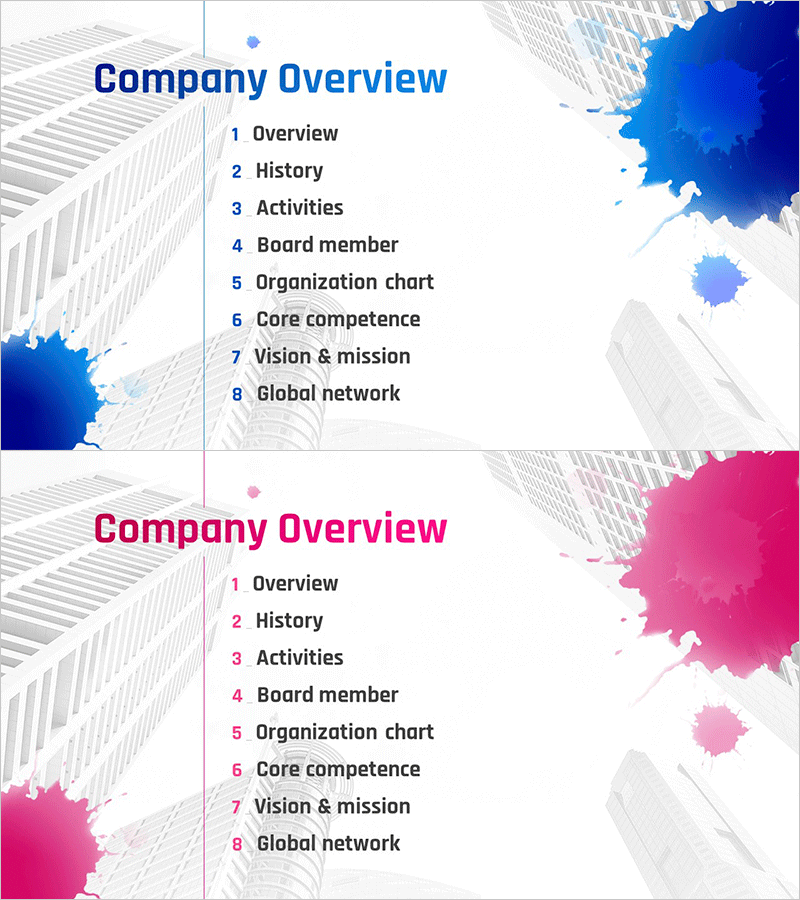 페인팅 테마 회사소개서 템플릿 간지 – 창의성의 비전