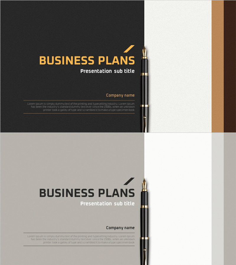 비즈니스 플랜 만년필 테마 템플릿 표지