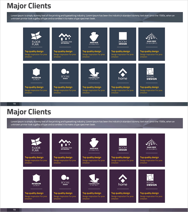 상위 10대 클라이언트 소개 슬라이드