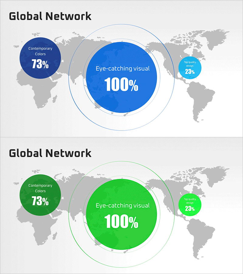 글로벌 네트워크 분포도 분석 – 시장 전략을 시각화한 PPT