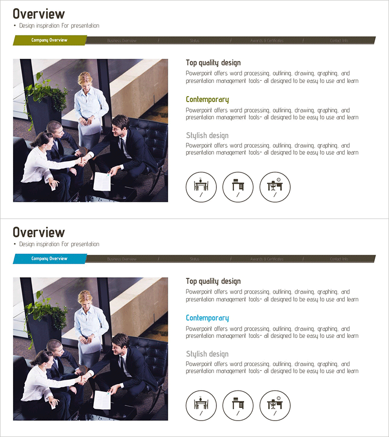 핵심적인 요약 사업 개요 – 회사 소개 슬라이드 템플릿