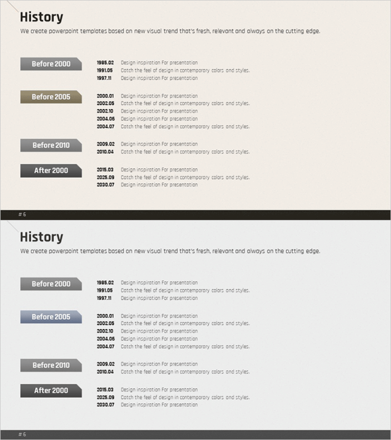 심플 연혁 다이어그램 – 회사의 역사 소개