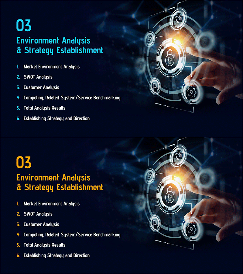 미래 기술 사회 제안서 간지 – 환경 분석 및 전략 수립