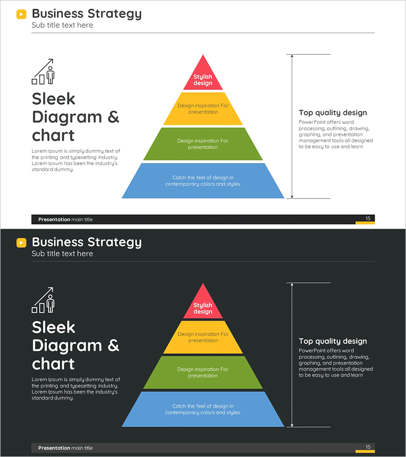 컬러풀 층상 구조 다이어그램 – 사업비전 및 전략