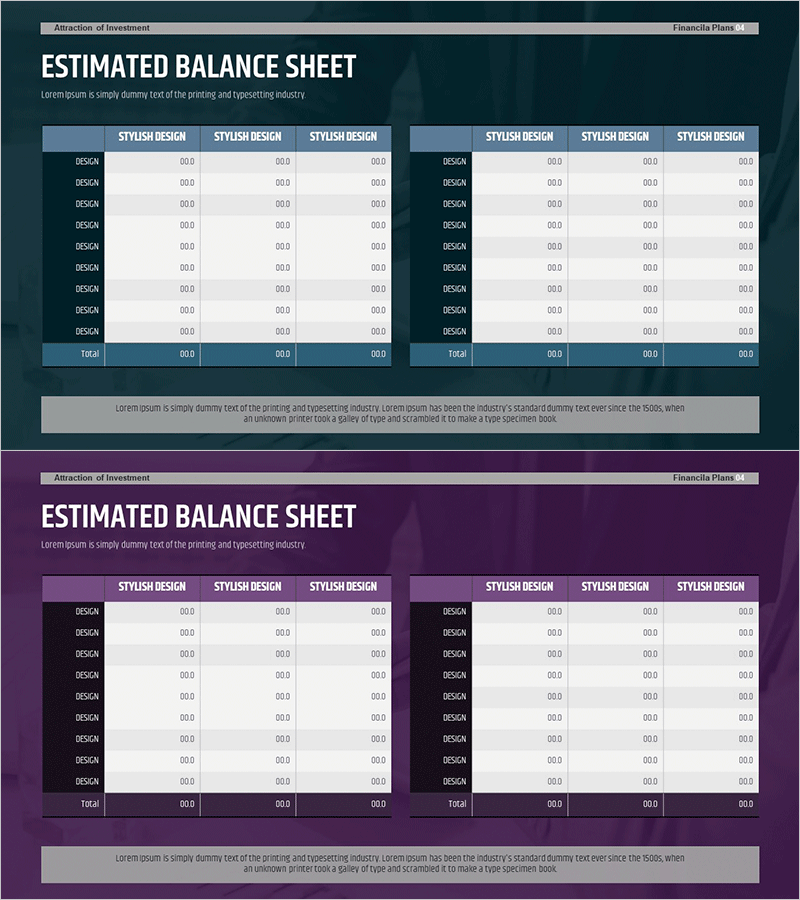 유동성 관리 및 현금 흐름 예측 테이블 – 재무 성과를 반영한 명확한 대차대조표