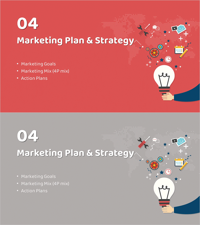 일러스트 테마 마케팅 기획서 템플릿 간지