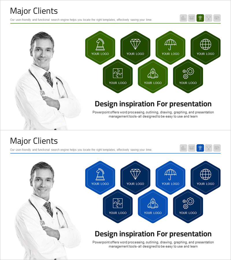 의료서비스 특성을 강조한 클러스터 슬라이드
