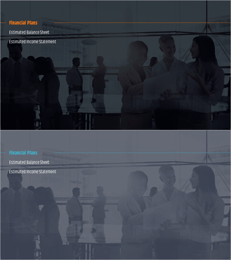 도시 모던 테마 사업계획서 슬라이드 – 재무 계획 강조