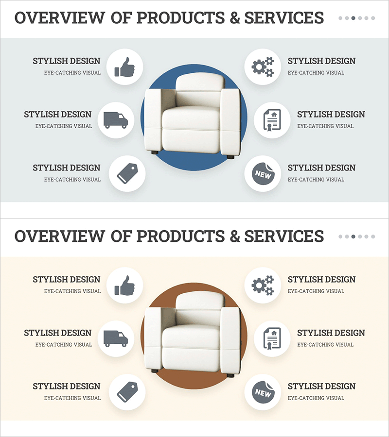 인테리어 사업 서비스 개요 - 세련된 다이어그램 슬라이드