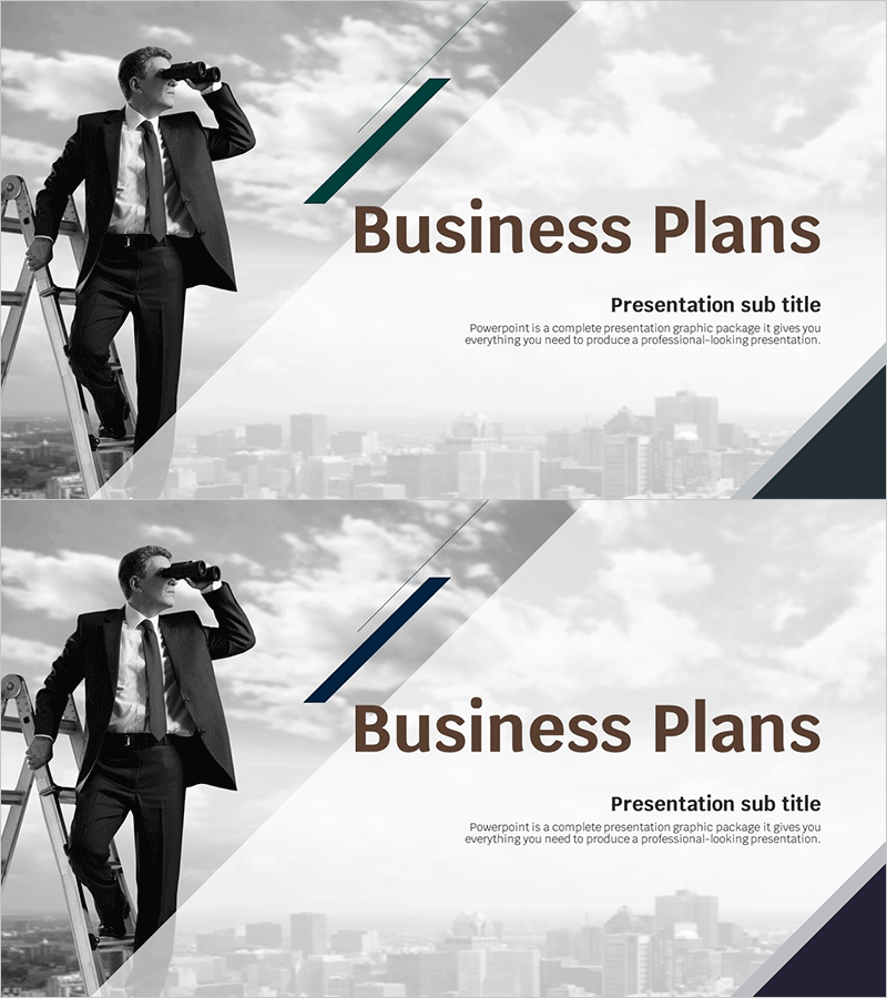 전망 사업계획서 템플릿 표지 – 성공을 향한 비전