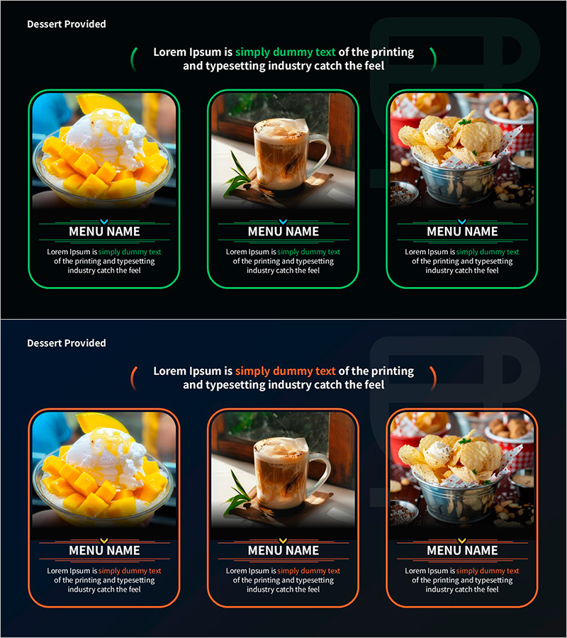 메뉴 패널 디자인 – 맛있는 디저트를 담은 템플릿