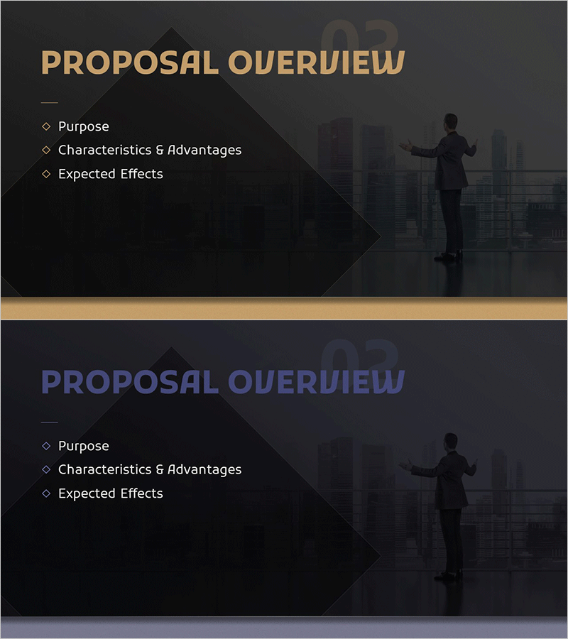비즈니스 맨 제안서 템플릿 – 전문성을 강조한 간지 슬라이드