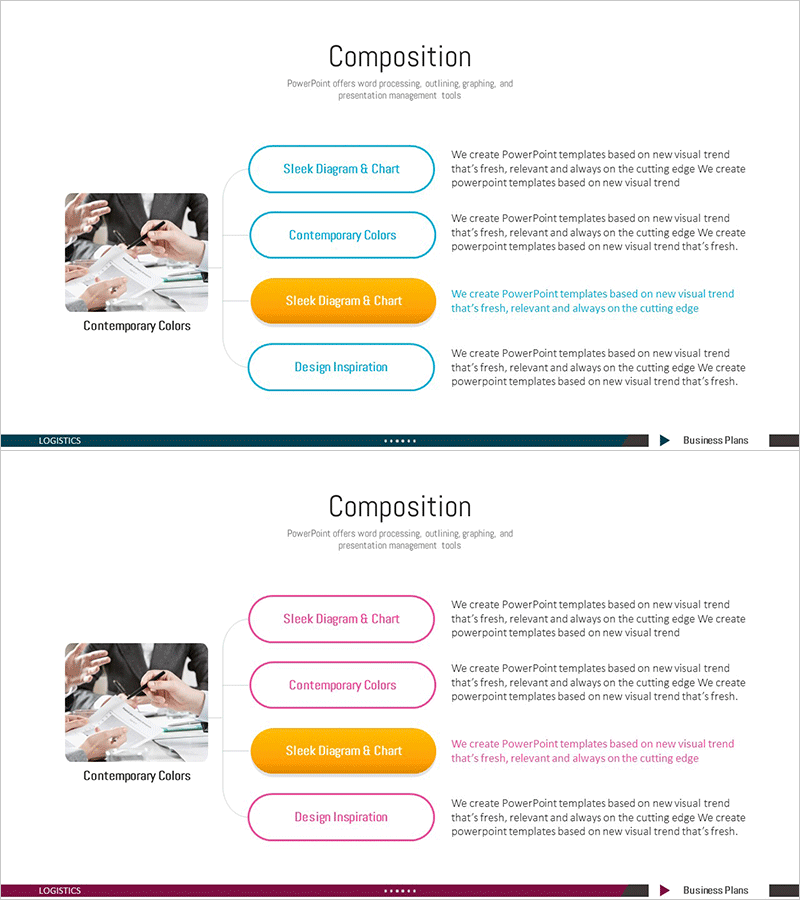 사업 주요 목표를 명확히 하는 트리 다이어그램 슬라이드