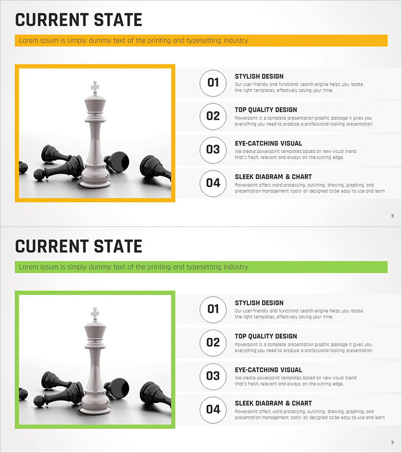 체스 사업 개요 슬라이드 – 전문적이고 세련된 디자인