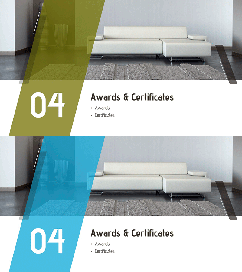 가구 회사소개서 템플릿 간지 – 수상 및 인증 정보