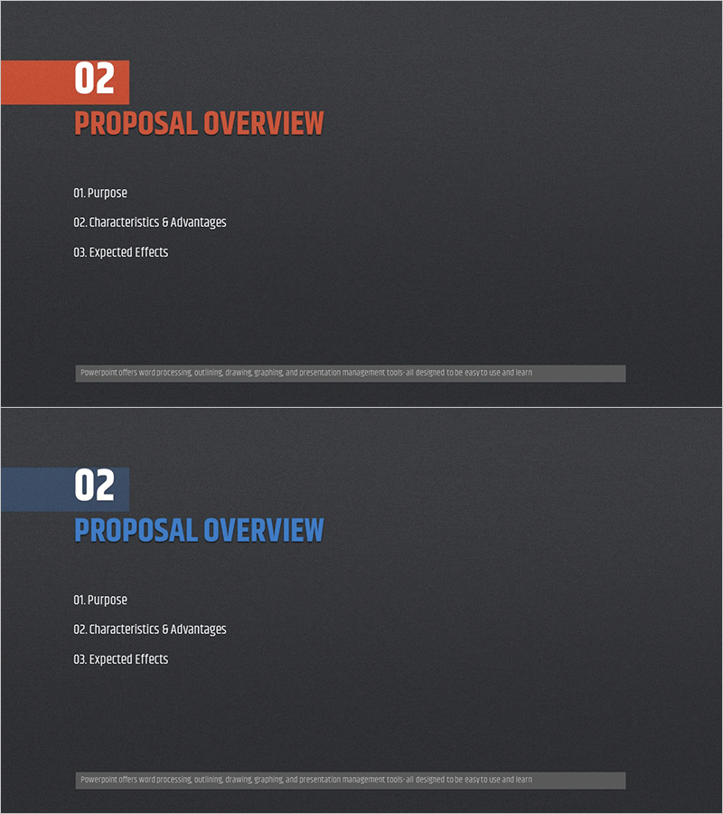 모던 심플 제안서 템플릿 간지 – 직관적인 정보 전달