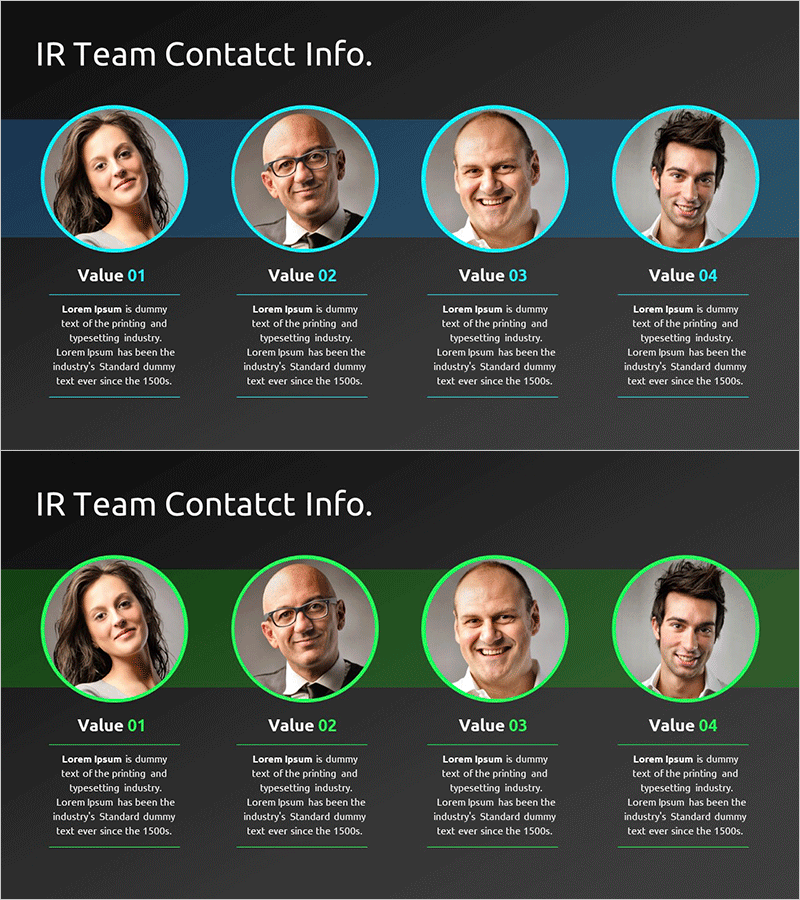 핵심인력 팀 연락망 소개 슬라이드