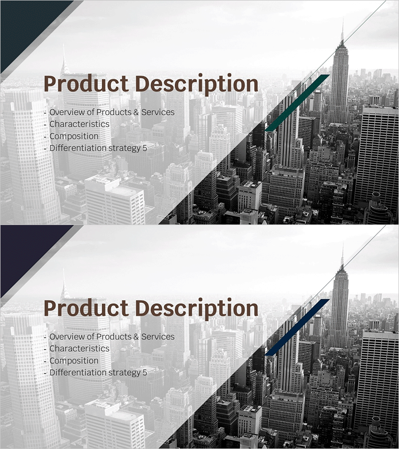 전망 사업계획서 템플릿 간지 – 명확한 제품 설명 제공