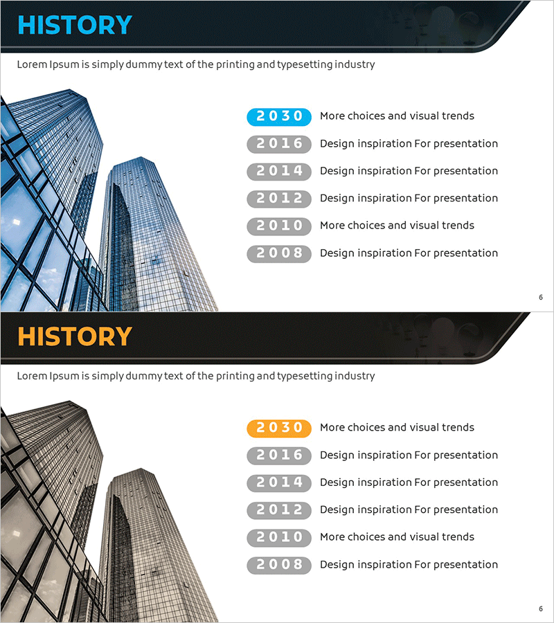 신뢰감을 주는 비즈니스 연혁 – 기업 역사 소개