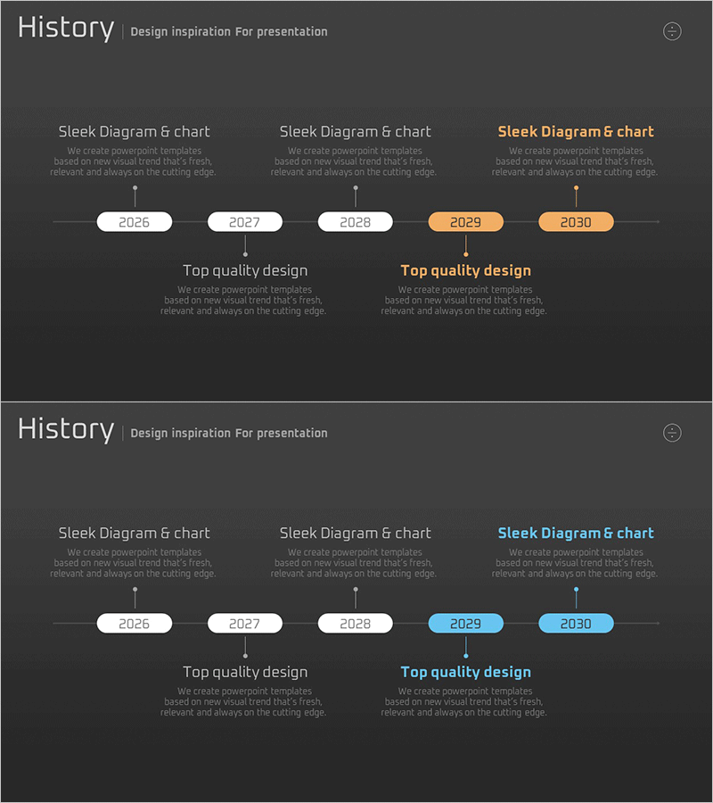기업 연혁 다이어그램 – 구체적 진화를 담다