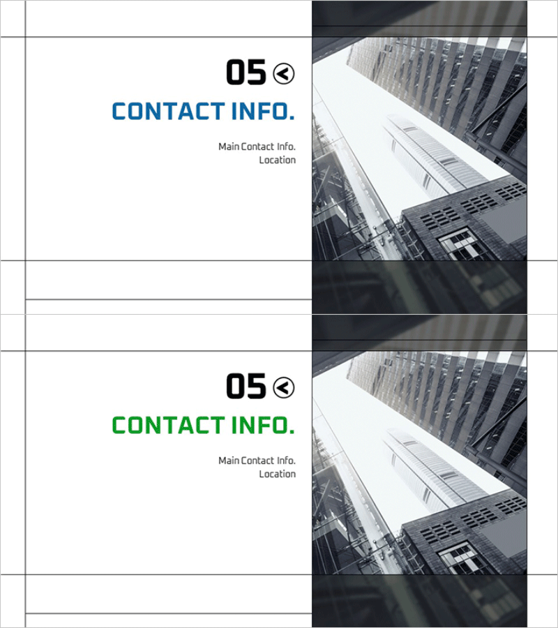 그리드 회사소개서 템플릿 간지 – 기본 정보 표현