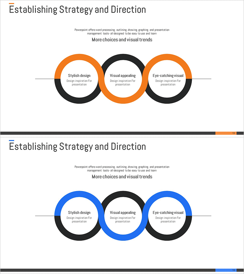 연결 서클 다이어그램 – 사업 전략 및 마케팅 계획