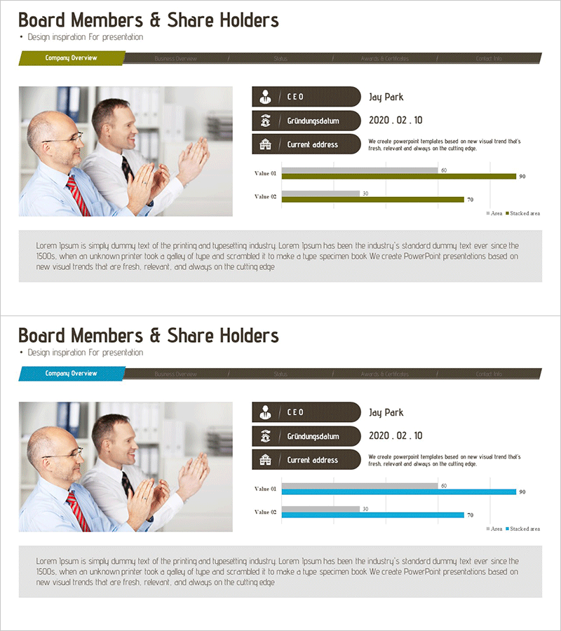 기업 현황 분석 슬라이드 – 시장 및 경쟁사 분석