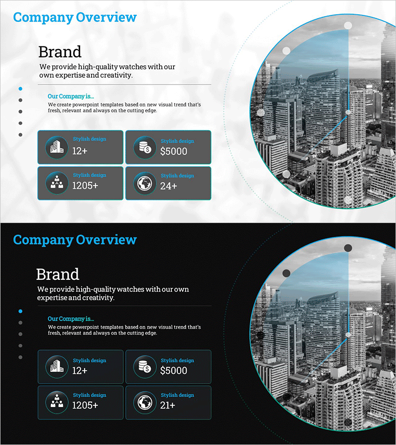 타임피스 테마 회사 개요 - 비즈니스 인사이트 및 프레젠테이션