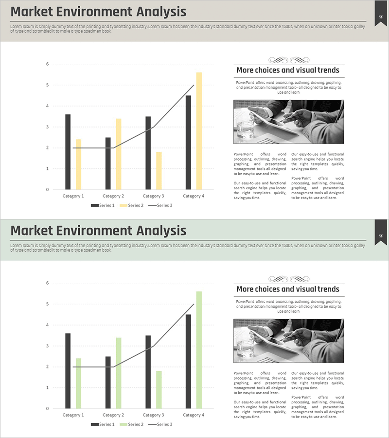 시장 동향 분석 그래프 - 시장 및 경쟁사 분석