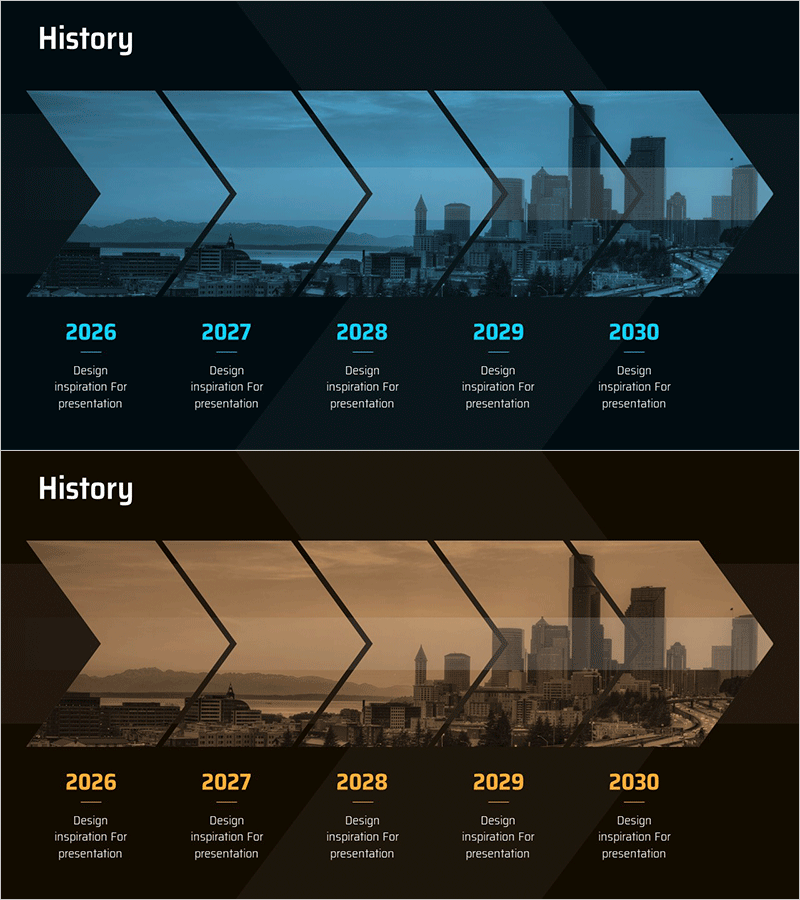 선형 히스토리 다이어그램 – 사업 관리와 추진 계획 설명