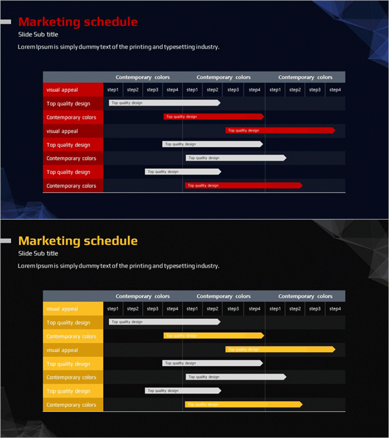 마케팅 계획 로드맵을 위한 세련된 다이어그램