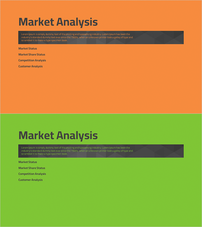 심플 테마 사업계획서 템플릿 간지 – 시장 분석을 위한 슬라이드