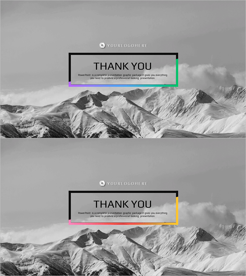 설산 테마 사업계획서 템플릿 엔딩 표지