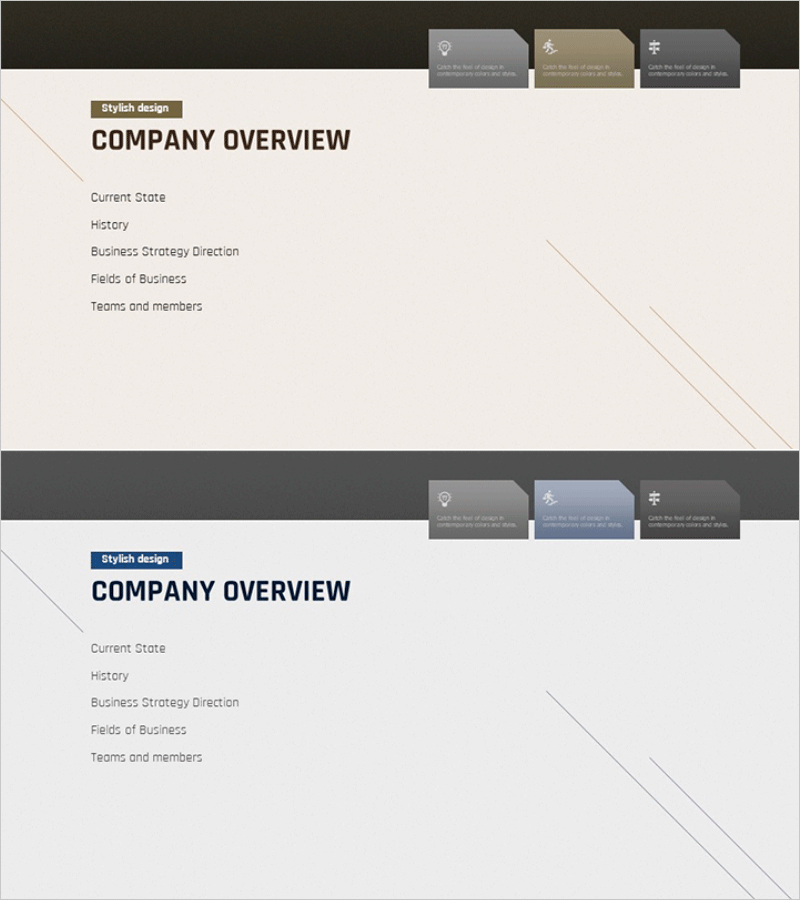 모던 심플 사업계획서 템플릿 간지 – 강력한 회사 개요