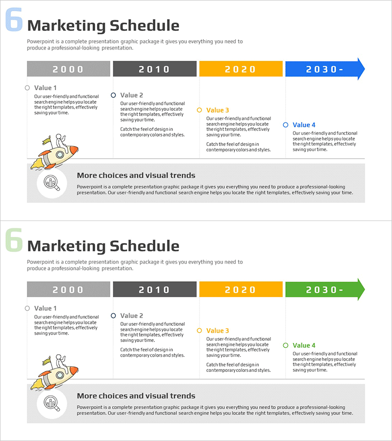 연도별 마케팅 스케줄 다이어그램 – 사업 추진 전략