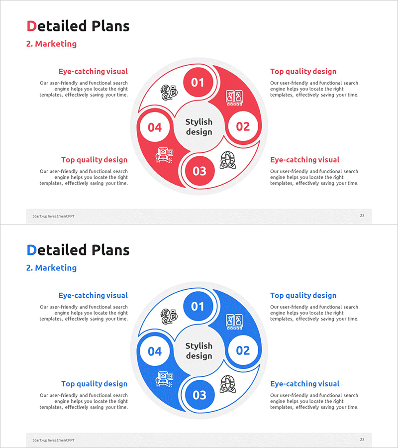 원형 분할 연결 다이어그램 – 사업 추진 전략 시각화