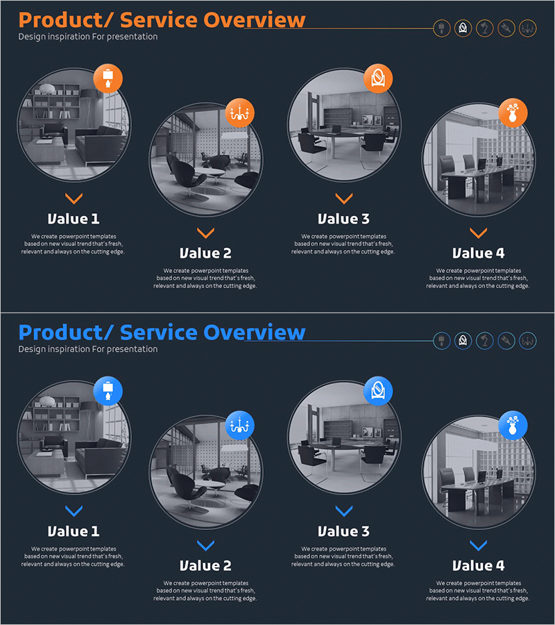 인테리어 서비스 개요 PPT 템플릿 - 혁신과 신뢰