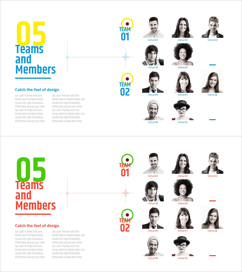 비즈니스 팀 별 멤버 목록 – 인재를 통한 성장