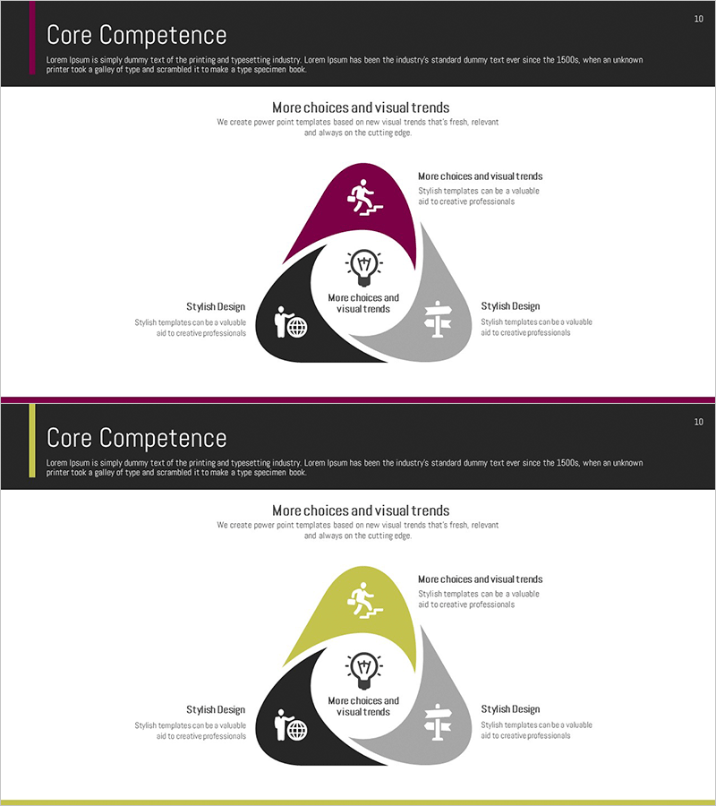 라운드 트라이앵글 다이어그램 – 사업비전과 전략을 시각화