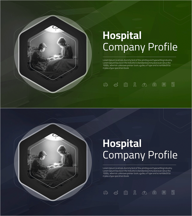 병원 회사소개서 템플릿 표지 – 신뢰와 전문성의 이미지