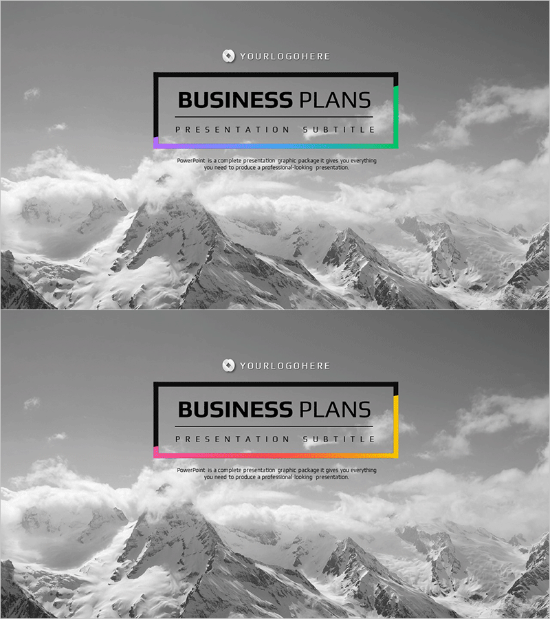 설산테마 사업계획서 템플릿 표지 – 자연을 감안한 스마트한 기획